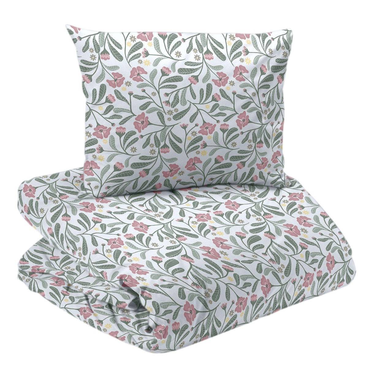 Lovis Vit/Rosa Blommigt Bäddset Enkeltäcke 150x210 Redlunds