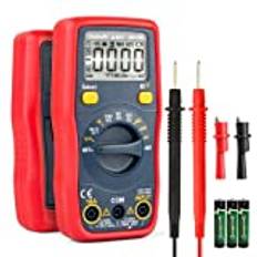 AstroAI digital multimeter, 4 000 beräkningar, automatisk räckvidd, multitestare, DMM, ohmmeter, voltmeter 1,5 V, 9 V, 12 V, batterispänningstestare med beröringsfri spänningsfunktion