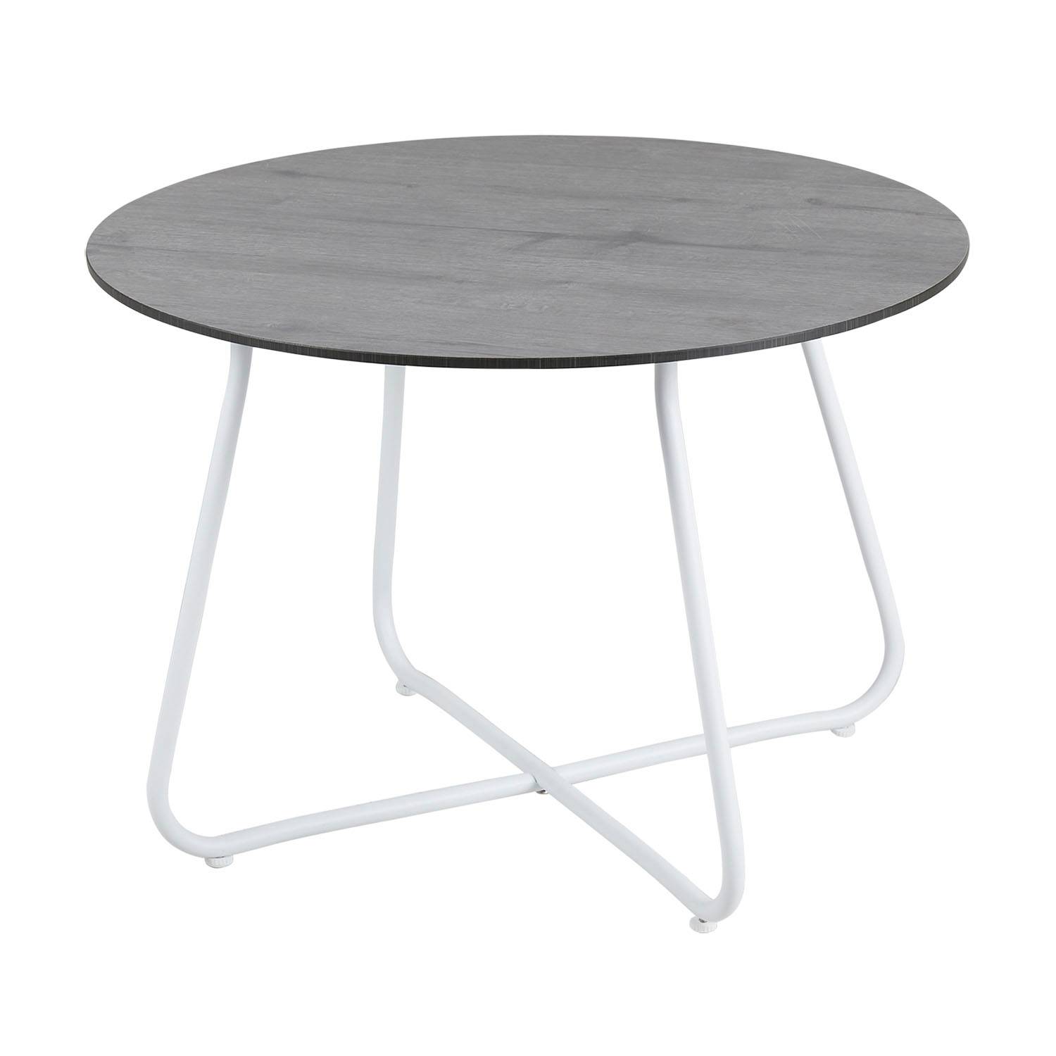 Taverny soffbord vit/Grå Trä Ø65 cm - Vit/Grå