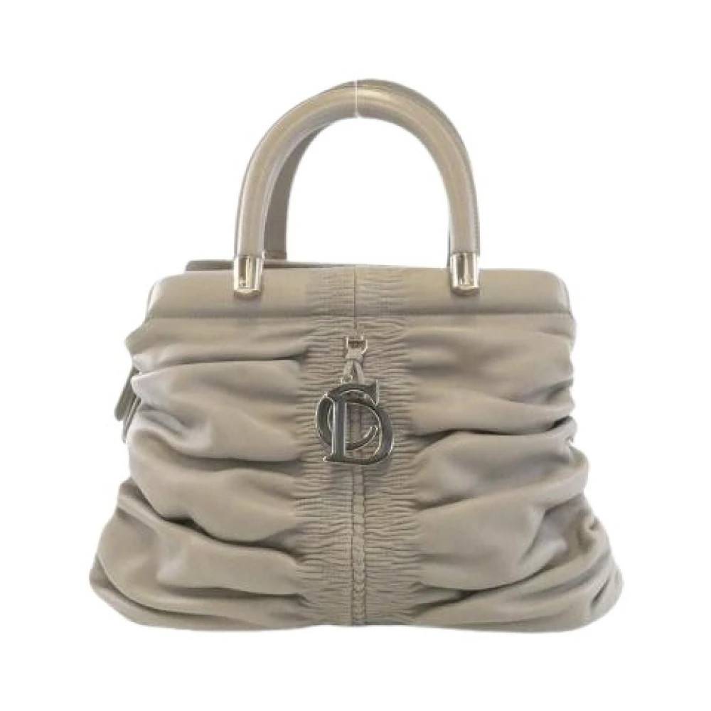 Dior Vintage Pre-owned Vintage Læder Håndtaske - Vintage - Dame - Grå - ONE SIZE - Læder