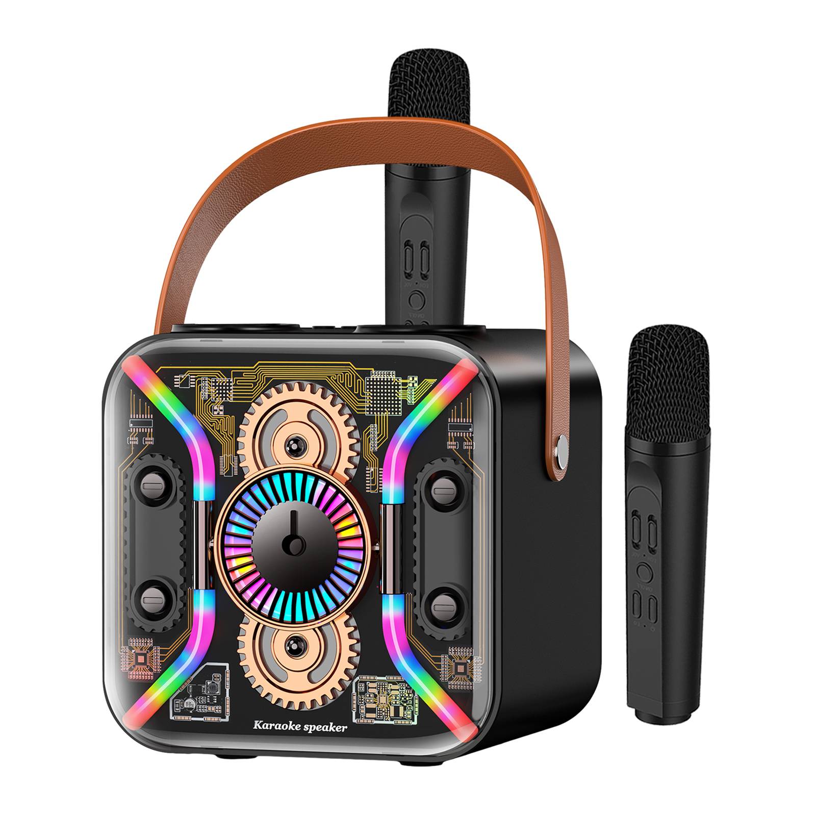 SDRD SP300 portable Bluetooth speaker with two microphones Latest design industrial-style karaoke machine with karaoke speaker