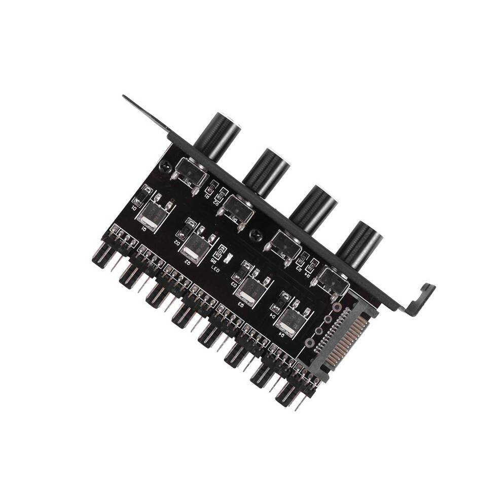 5X Pc 8 Channels Fan Hub 4 Knob Cooling Fan Speed Controller for Cpu Case HDD VGA Pwm Fan Pci Bracket Power By 12V