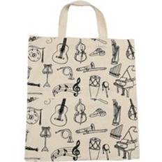 Musik poäng bomull handväska musikaliska element noter tote bag instrument tillbehör - A