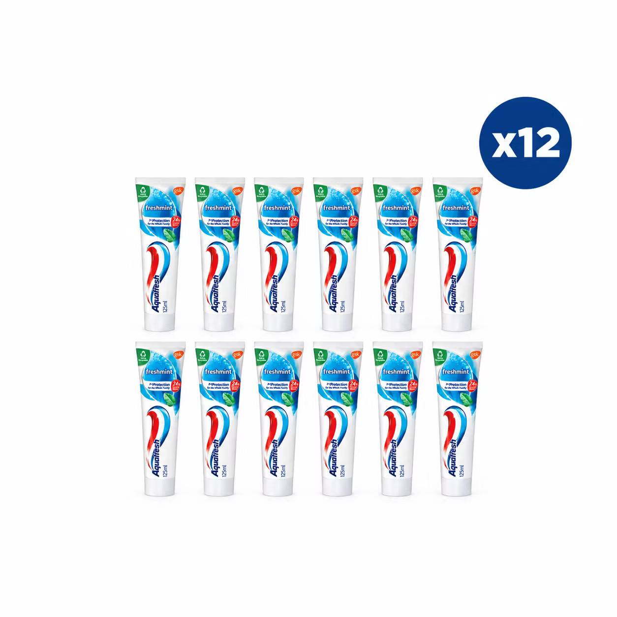 Aquafresh Freshmint Tandkräm 125 ml – 12-pack