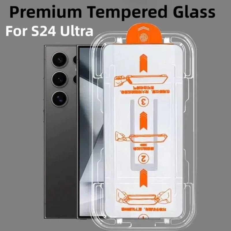 2Pcs Premium Tempered Glass For Samsung Galaxy S24 S23 S22 Ultra Auto Dust Remove Kit Screen Protector S21 S22 Plus S24 Ultra