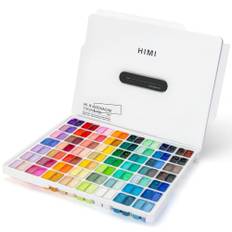 ARTFLY HIMI Gouache färgset, 112 färger x 12 ml, unik twin gelémugg-design i en bärväska, perfekt för konstnärer, studenter, gouache ogenomskinlig (vit)