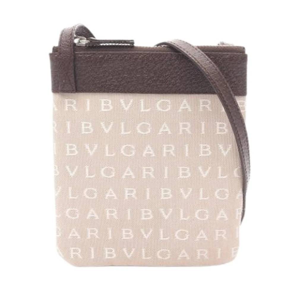 Bvlgari Vintage Pre-owned Canvas Skuldertaske - Vintage - Dame - Beige - ONE SIZE - Uld