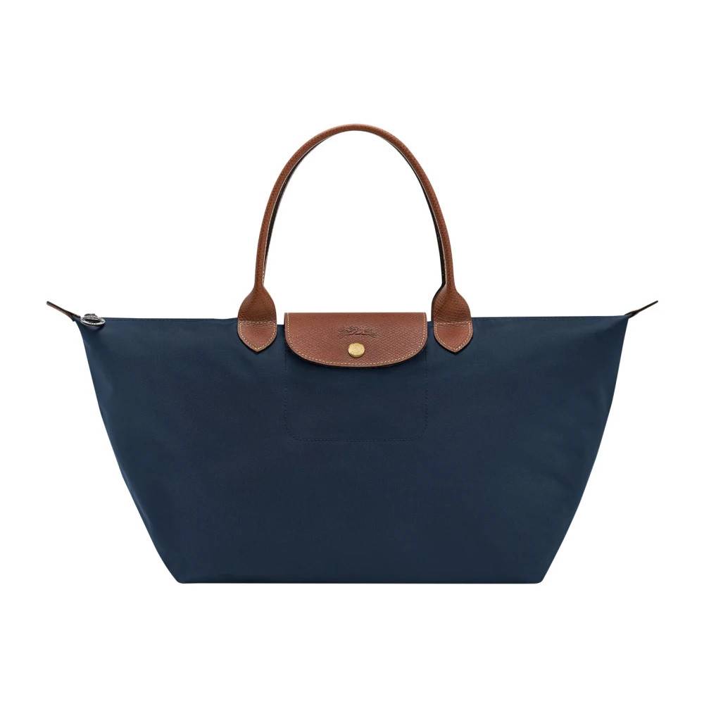 Longchamp Le Pliage Original L Håndtaske - Tasker - Dame - Blå - ONE SIZE - Læder