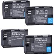 2650 mah lp -e6 lp-e6n batteri + laddare för canon eos 6d 7d 5d mark ii iii iv 5d 60d 60da 70d 80d 90d 5ds r5 r6 xc10 xc15