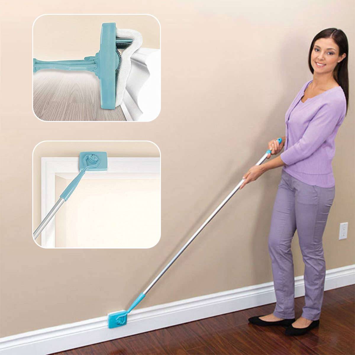 Ny Microfiber Baseboard Buddy Extendable Duster Cleaner Justerbar Hushåll