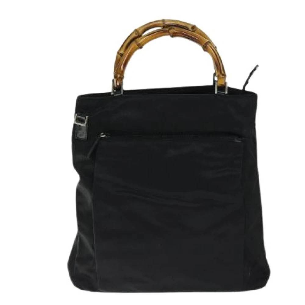 Gucci Vintage Pre-owned Vintage taske med bambushåndtag - Vintage - Dame - Sort - ONE SIZE - Bambus