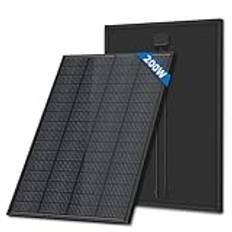 FIREFLY ENERGY Solmodul 200 W, monokristallin solcellsanläggning, 200 watt solpanel för husbil, balkong, trädgårdshus, båt