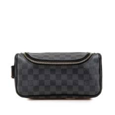 Louis Vuitton Vintage, Pre-owned, Herre, Sort, ONE SIZE, Uld, Brugt Toilet Taske Damier Graphite Taske