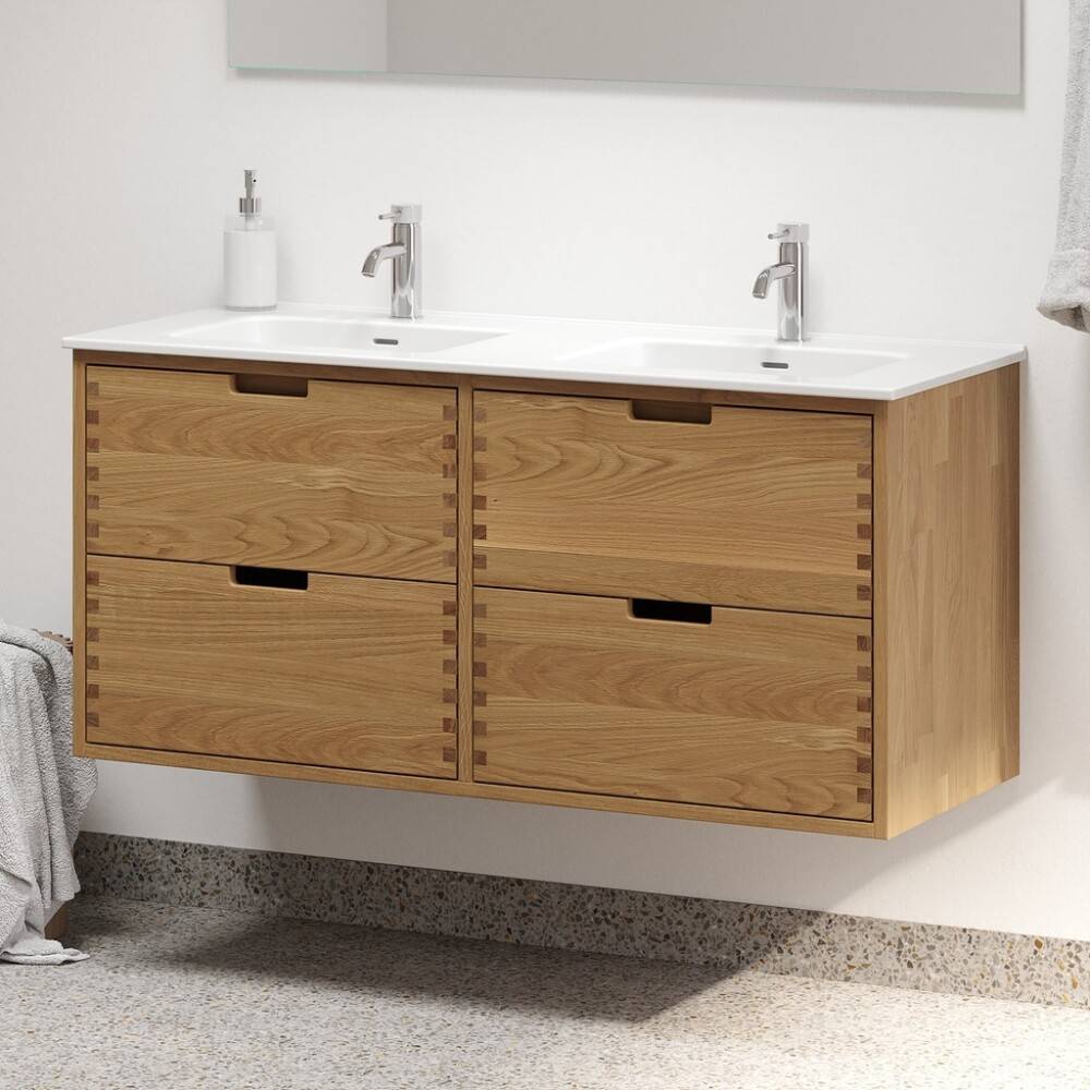 Camargue underskab m/dobbeltvask Nature Egedahl/Loknes massiv eg natur 120 cm