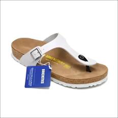 Birkenstock Gizeh White Matte – Sandaler med T-rem och Ergonomisk Korksula, White Matte / Softy Red / 35 (35)