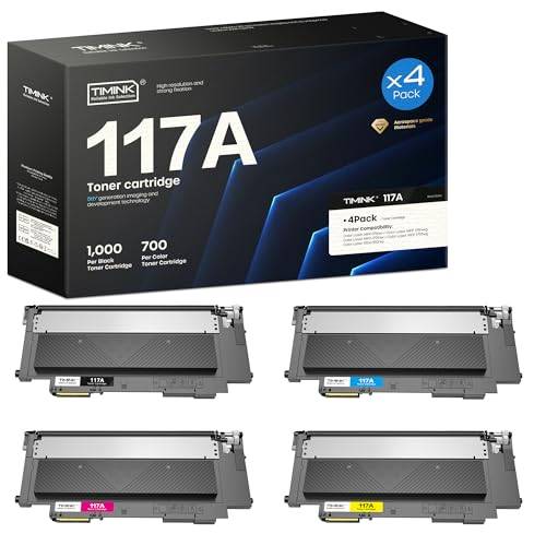 Timink HP 117A kompatibel tonerkassett för HP Color Laser MFP 150nw 150a 150w 178nw 178nwg 179fnw 179fwg W2070A W2071A W2072A W2073A (svart cyan magenta och gul 4-pack)