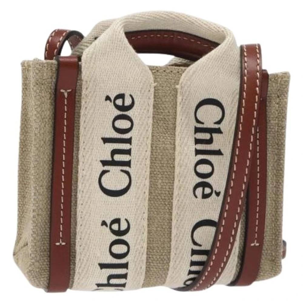 Chloé Pre-owned Pre-owned Canvas Håndtaske - Vintage - Dame - Beige - ONE SIZE - Uld