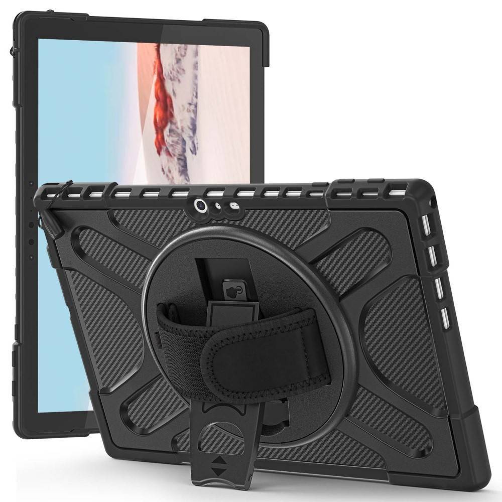 Microsoft Surface Pro 4/5/6/7/7+ - Heavy Duty Hybrid Cover med Kickstand - Svart