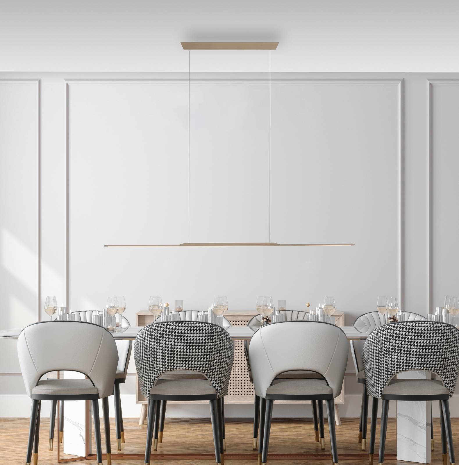 PURE Pendellampa Surface, dimbar, Brun / mässing, Vardagsrum / matsal, Aluminium / grå / zink, Modern