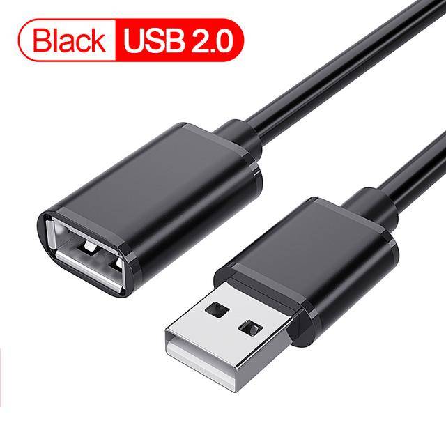 Essager USB-förlängningskabel USB 3.0 2.0 hane till hona förlängningssladd för Smart TV PS4 Xbox One Laptop USB3.0 förlängningsdatakabel 1m USB2.0 Cable svart