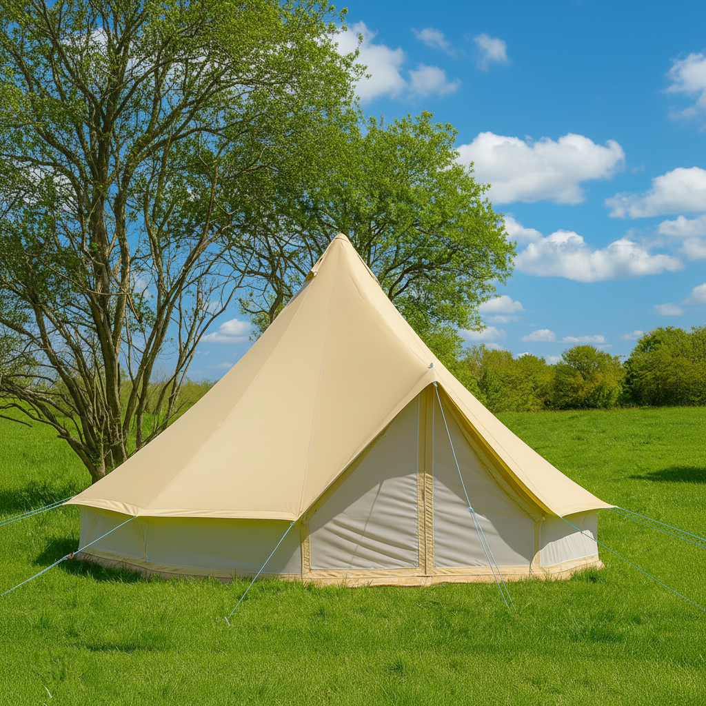 5m Bell Tent 285gsm 100% Natural Canvas | Mesh Protect Wall