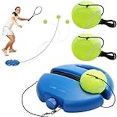 ZMDMAH Tennistränare, tennistränarset, tränare baseboard set med 2 rebound-boll, självstudiumövningsverktyg tennisträningsutrustning för solotträning vuxen