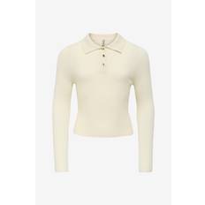 KIDS ONLY - Topp kogMila LS Rib Button Polo Neck CP - Grå
