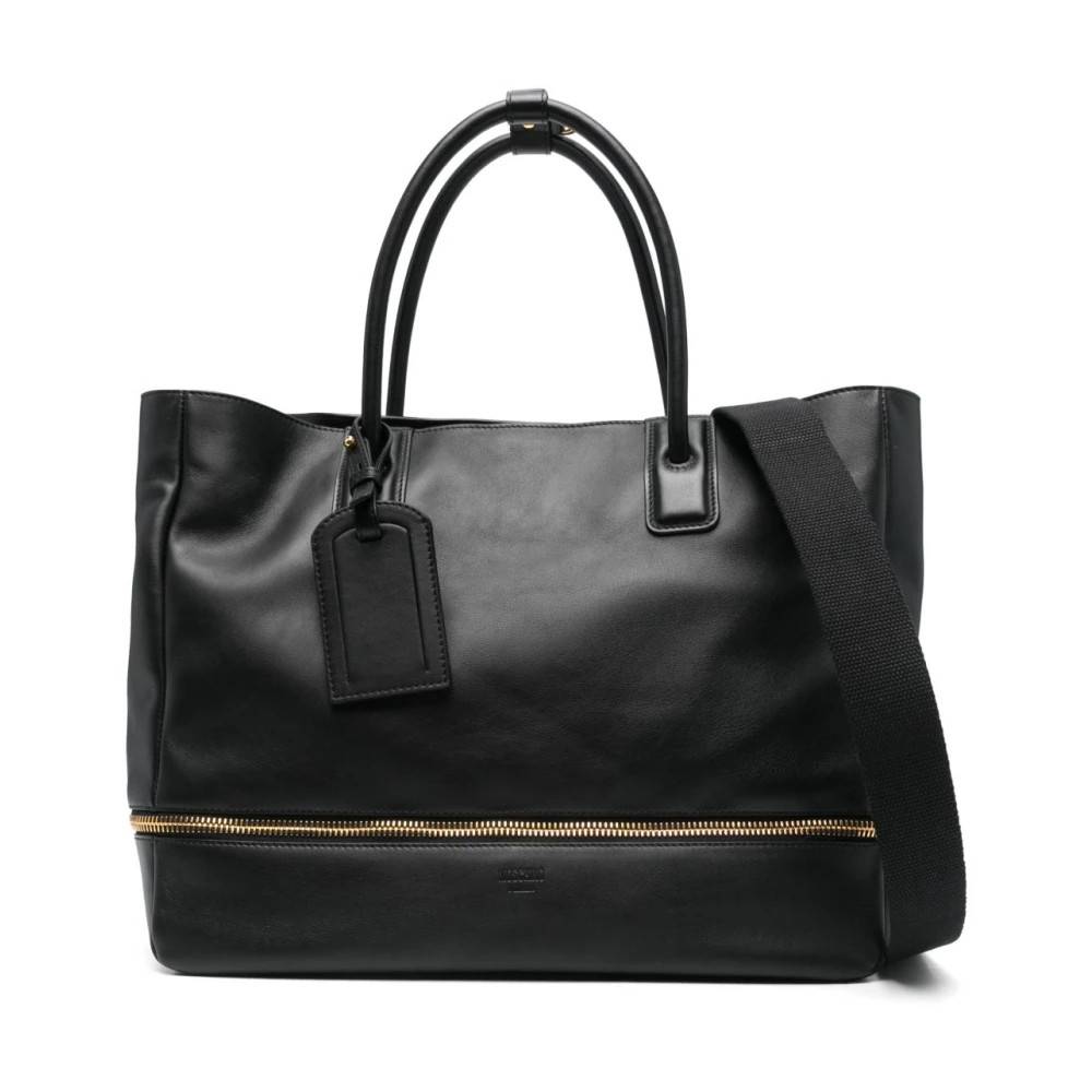 Moschino Sort Skuldertaske med Magnetisk Lukning - Tasker - Dame - Sort - ONE SIZE - Uld