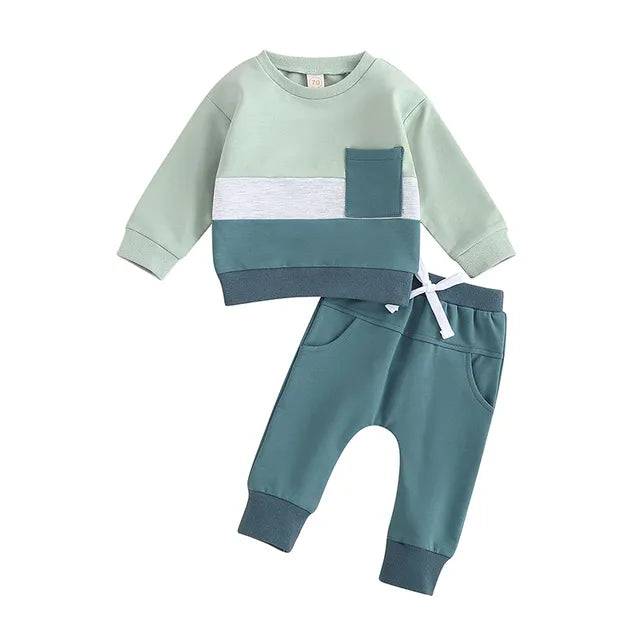 Mini Fashion™ - Träningsoverall i bomull för barn Ljusgrön/Blå / 110 (4-5 år) | Pedagogiska Träleksaker