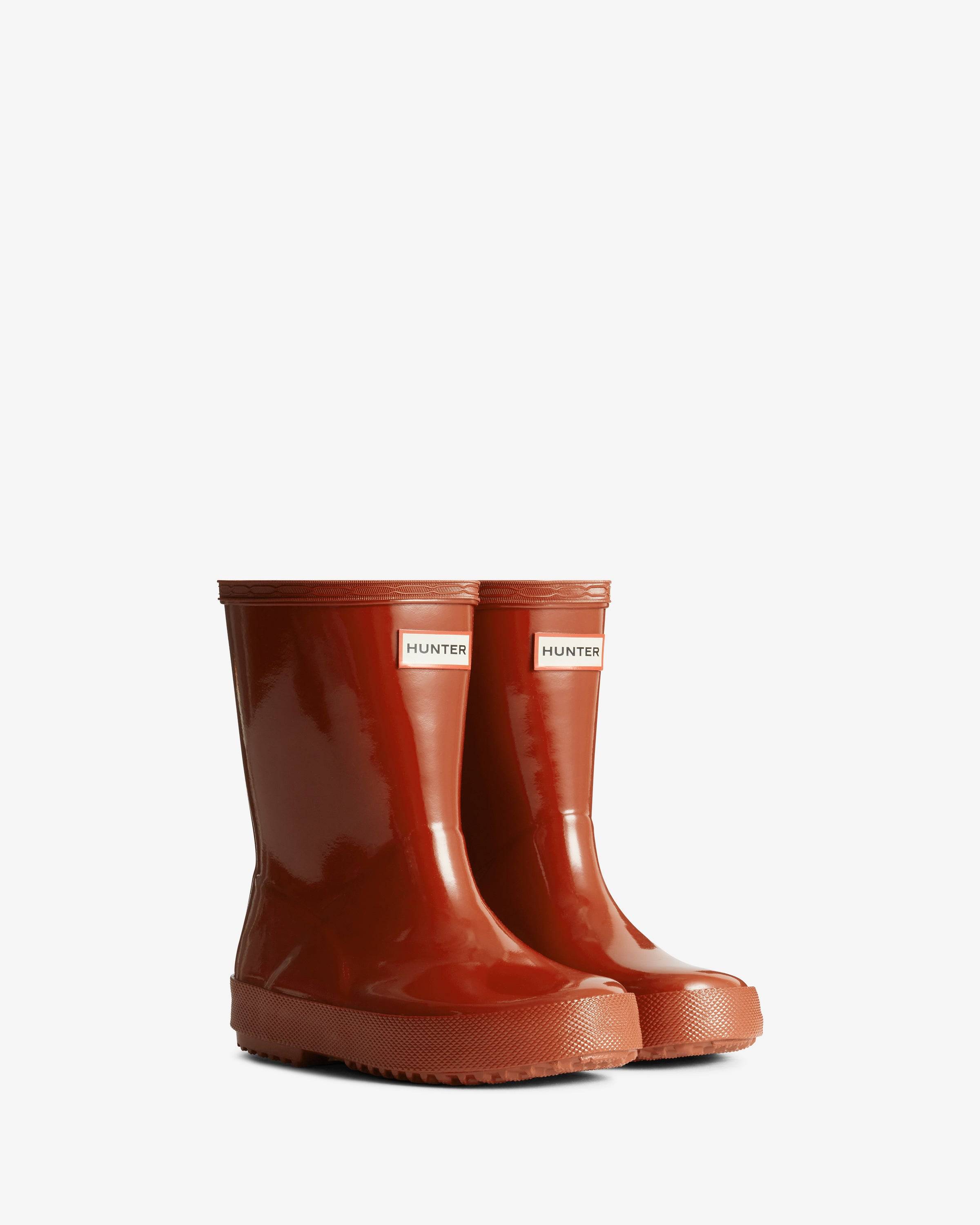 Kids First Classic Gloss Rain Boot Military Red