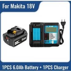 Lokal för makita 18v 6000 mah uppladdningsbart elverktygsbatteri med led li-ion ersättning lxt bl1860b bl1860+ laddare - Vit