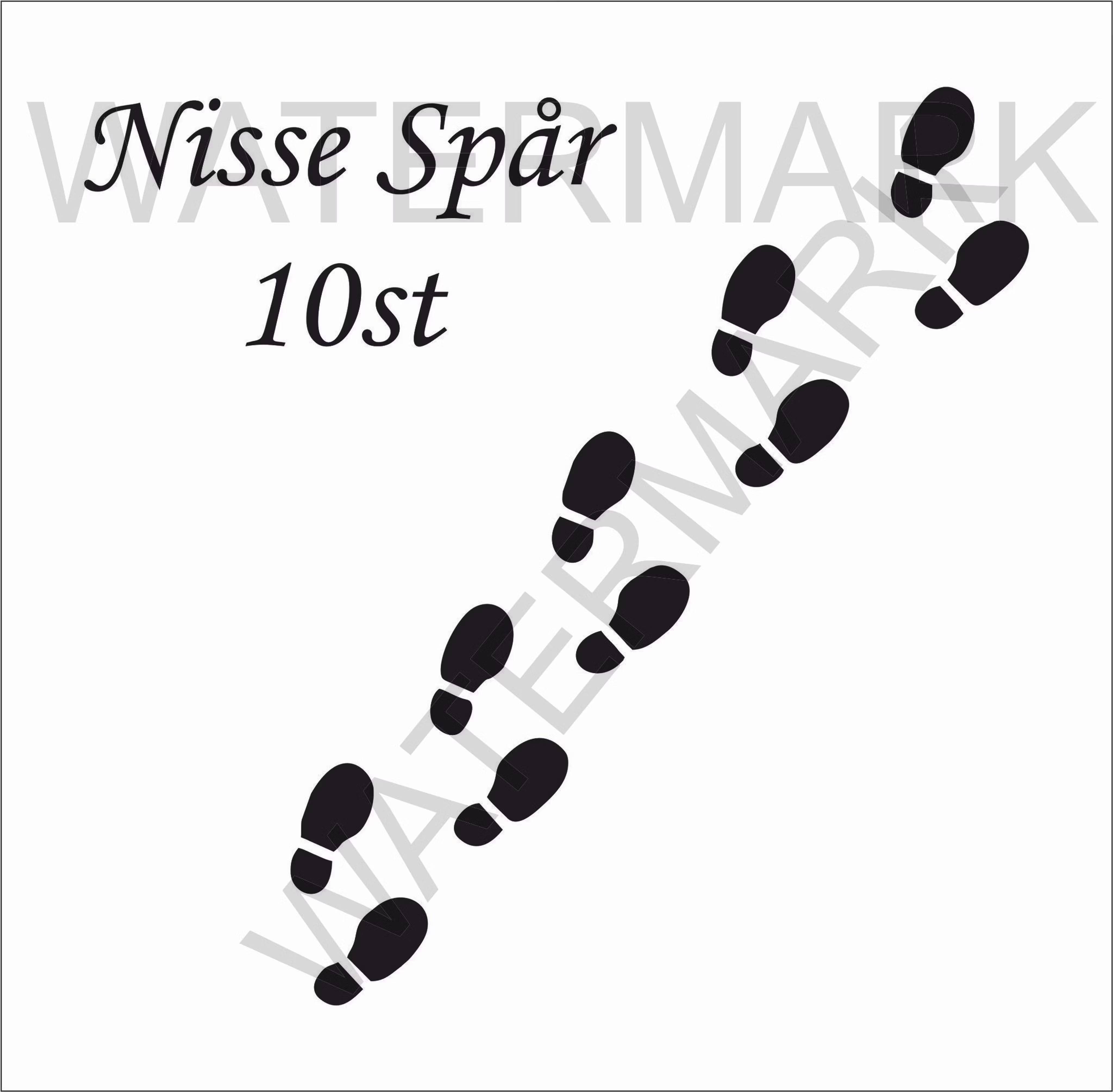 Väggord Nissespår 10 st spår 12x15cm Svart