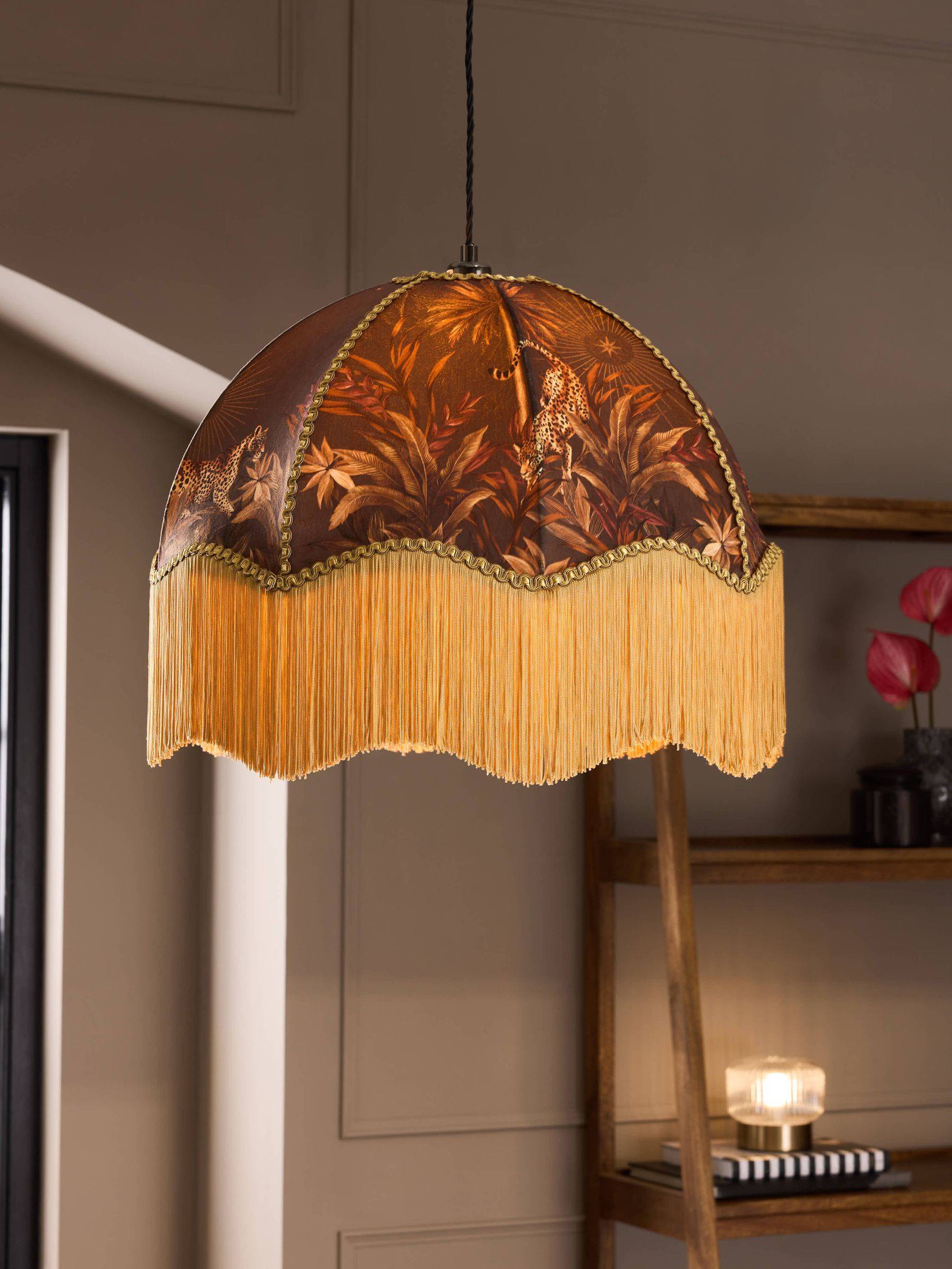 Next Black Luca Leopard Easy Fit Ceiling Lamp Shade