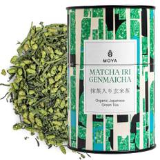 Moya Matcha Iri Genmaicha Ekologiskt Japanskt Grönt Te Lösa Blad | 100g Sencha med ris och matcha| Te från Japan |Vegan och Vegetarisk | Förpackat i en Flerfärgad Kartongburk | Perfekt för en Present