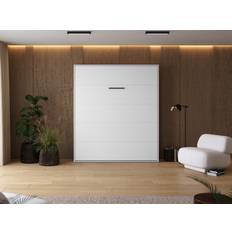 M1 skabsseng, høj model 160x200cm - farve Skab: Vild Eg, Front: Grå