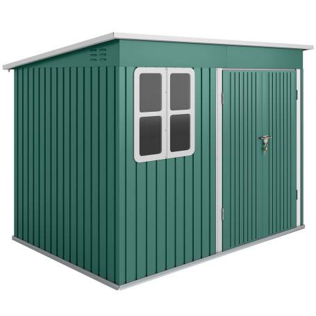 Metall Redskapsbod Grön 260 x 177 x 190 cm Med Fönster