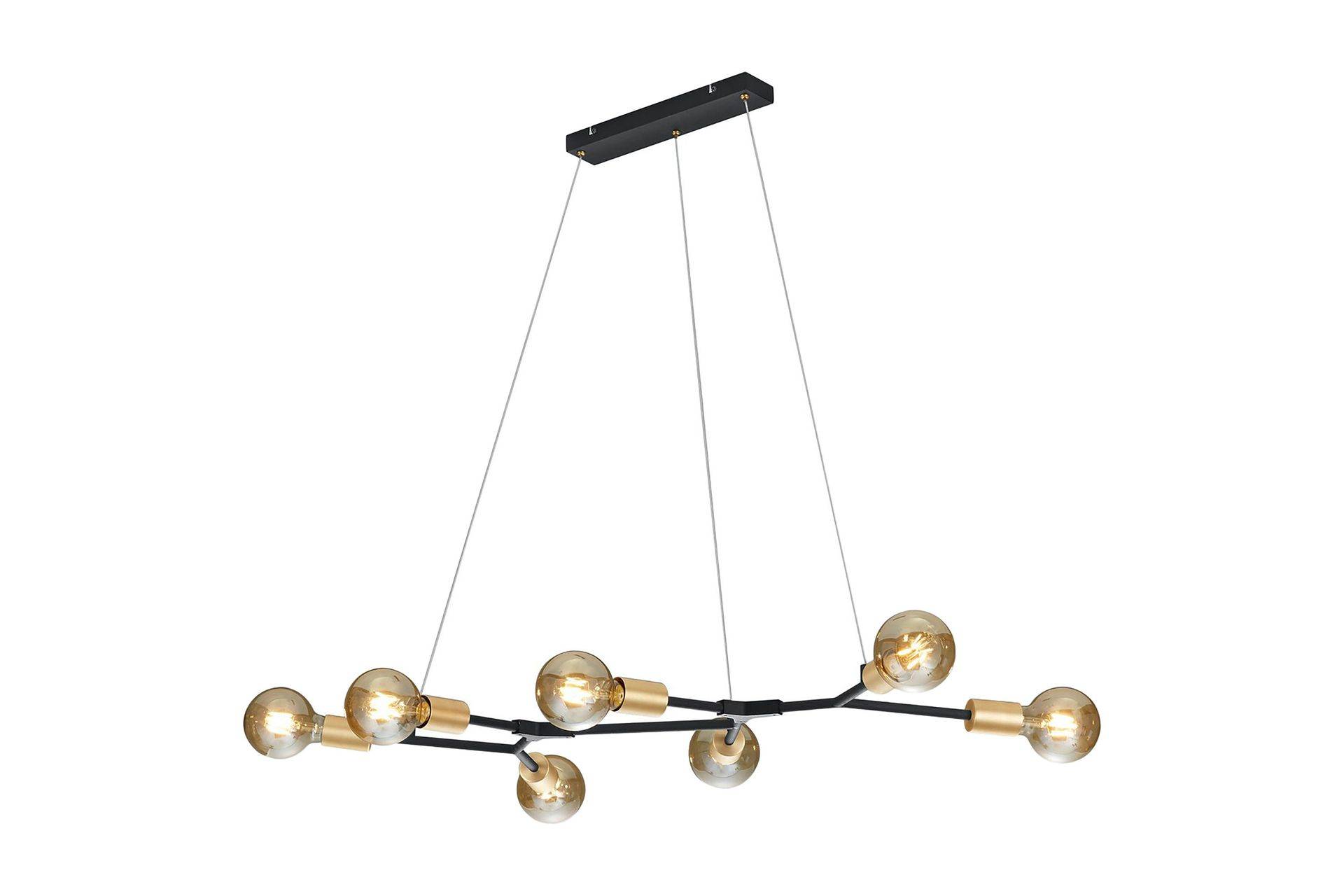 Cross Taklampa 7L E27 mattsvart/ guld - Matt svart/Guld sovrum Guld,Svart Trio Lighting