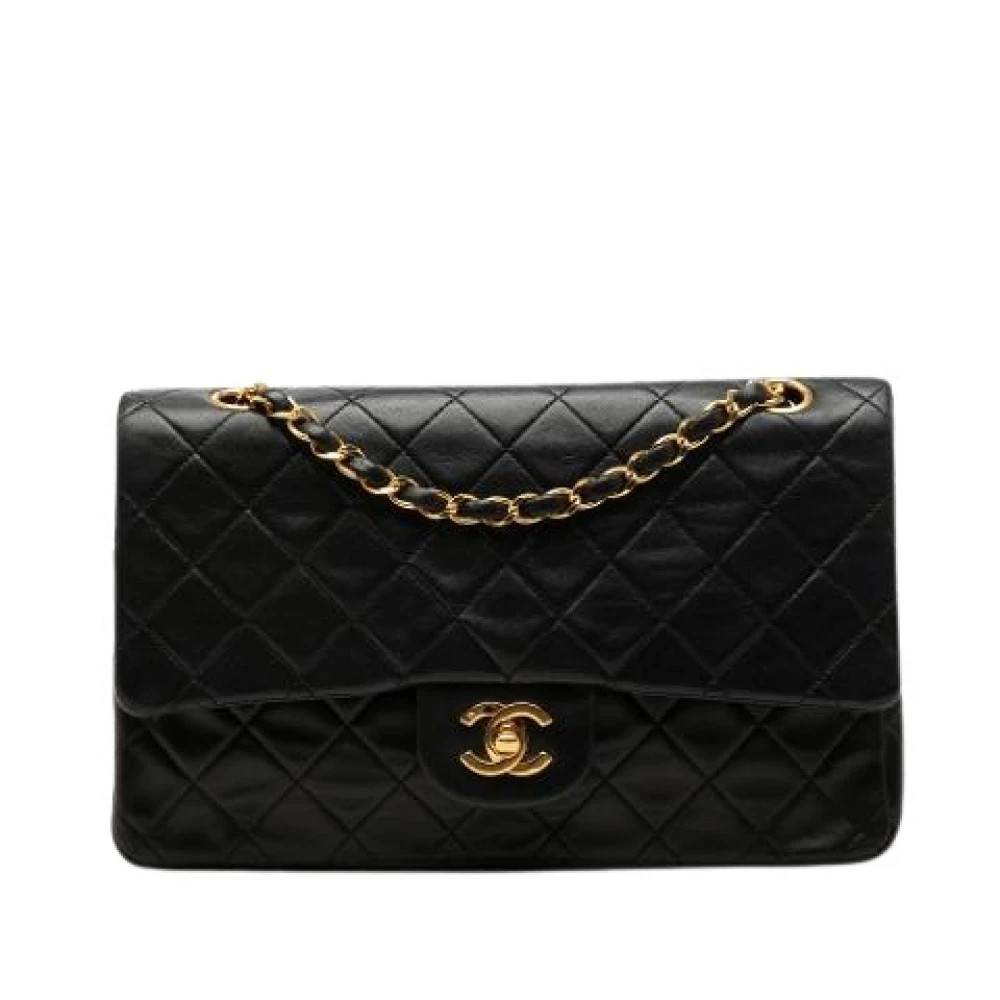 Chanel Vintage Pre-owned Double Flap skuldertaske - Vintage - Dame - Sort - ONE SIZE - Uld