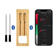 Madlavnings- og stege termometer - WIFI med stege-APP - Repeater sikrer lang distance mellem mobilen - Ovn, grill eller pande.