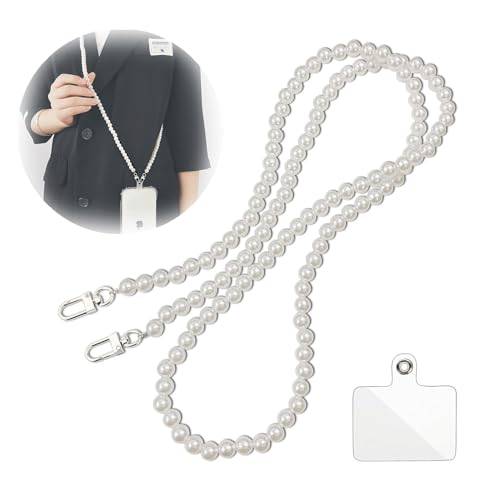 HiWODO Handykette Universal,Handykette Perlen Zum Umhängen,Schlüsselband mit Karabiner,Handy Kette Ohne Hülle,Handy Band für Handyhülle,Handyschnur,Phone Strap für iPhone 15/14/13/12/11 Hüllen