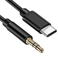 Mepsies 3,5 mm USB C till Jack Aux-kabel, USB C till Aux-adapterkabel, USB C Aux ljudkabel, stereo bil aux kabel kompatibel med Samsung Galaxy S22 S21 S20 Note20, Xiaomi, Huawei