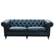 3 pers Chesterfield model Oakland med sort læder.