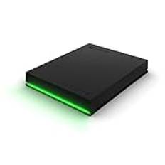 Seagate Game Drive for Xbox, 4TB, External Hard Drive Portable, USB 3.2 Gen 1, Black with built-in green LED bar, Xbox Certified, 2 year Rescue Services (STKX4000402)