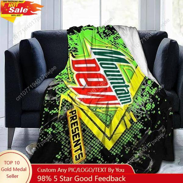 Mountain Dew Fleecefilt, Mtn Dew Merch Pläd Rymdpresent Till Fläkt Varm Vinterpläd Filmfilt Anpassade filtar