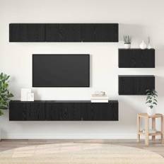 vidaXL TV-møbelsæt 8 pcs Sort eg 60 x 30 x 30 cm Konstrueret træ