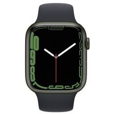 Apple Watch Series 7 Aluminium 45 mm (2021) | GPS + Cellular | grön | Sportband Midnatt