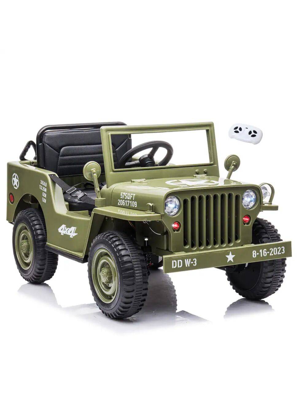 Willys Jeep elektrisk barnbil 12v 4x4 gummihjul