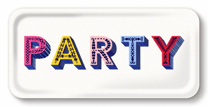 Party Bricka 32x15 Cm - Multi