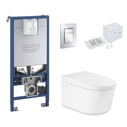 Grohe Sensia Basic væghængt douchetoiletpakke, uden skyllekant, antibakteriel, hvid