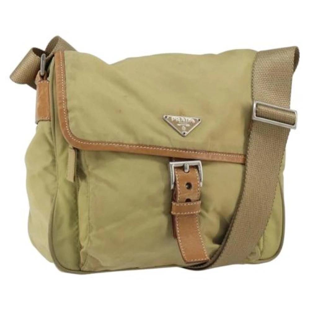 Prada Vintage Pre-owned Vintage Nylon Cross Body Taske - Vintage - Dame - Beige - ONE SIZE - Nylon